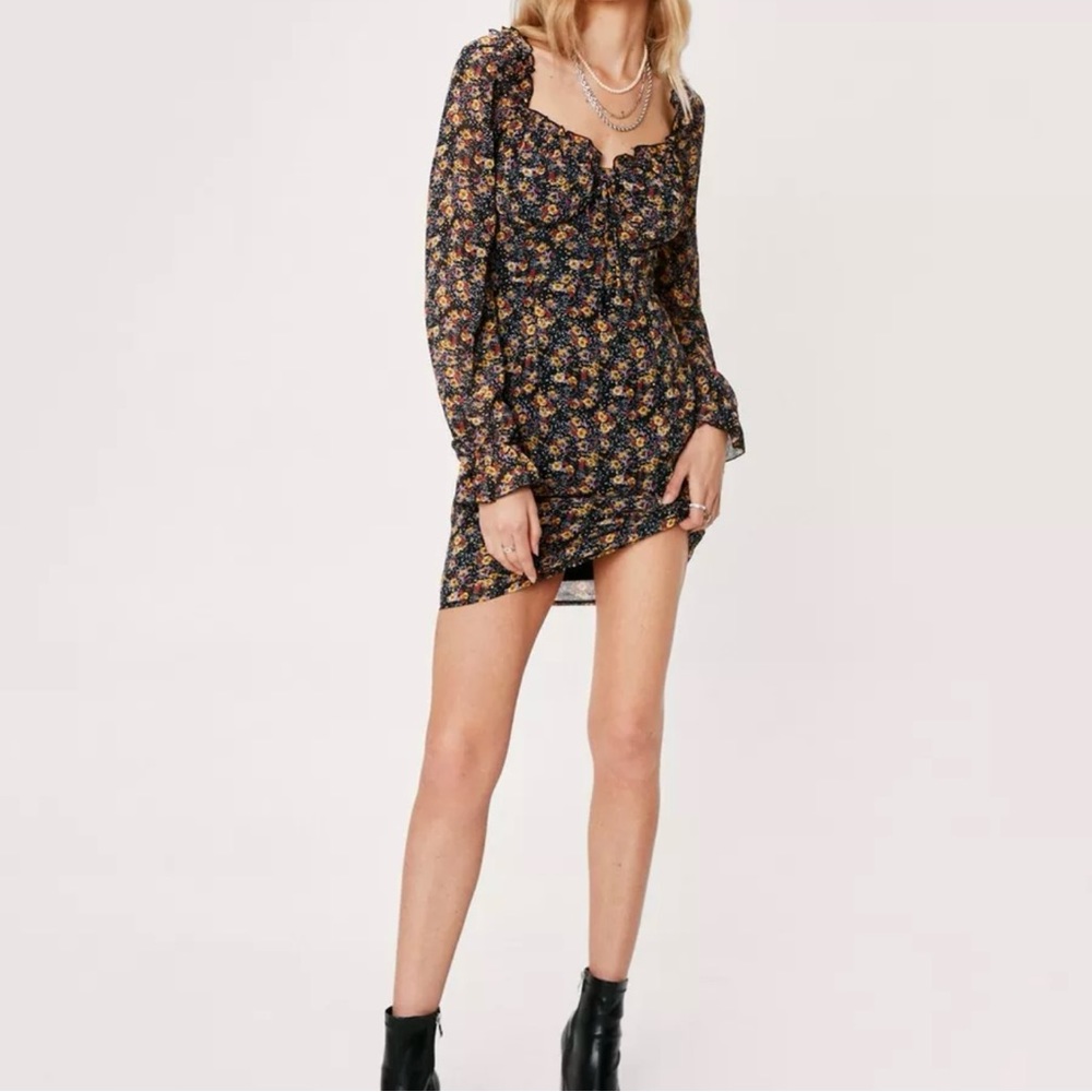Nasty Gal Flower by Flower square neck dress